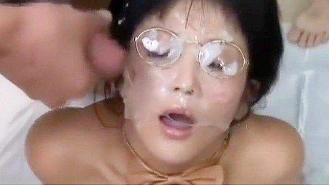 Glasses Bukkake - A Luscious Japanese Enchantress' Ultimate Orgasm Unleashed!