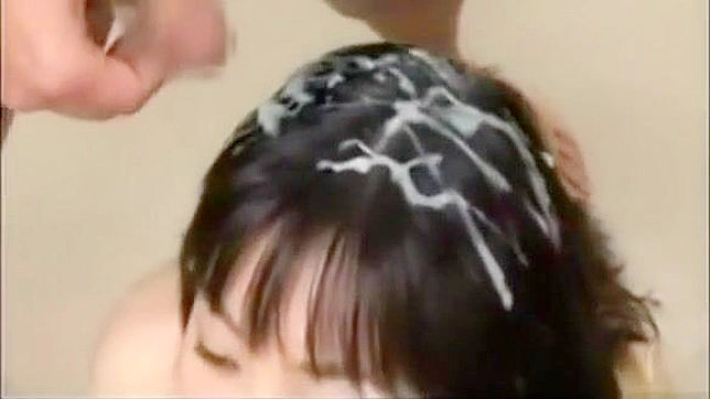 Get Ready for the Ultimate Cumshot - Japanese Beauty Gets Her Hair Brushed with a Massive Load!