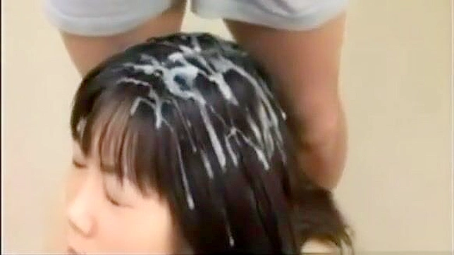 Get Ready for the Ultimate Cumshot - Japanese Beauty Gets Her Hair Brushed with a Massive Load!