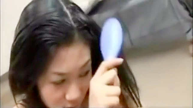 Get Ready for the Ultimate Cumshot - Japanese Beauty Gets Her Hair Brushed with a Massive Load!