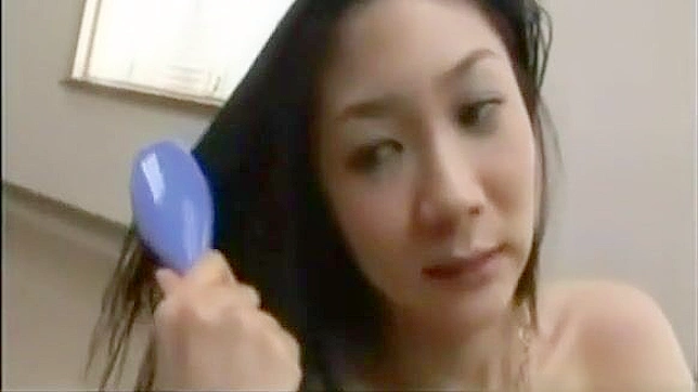 Get Ready for the Ultimate Cumshot - Japanese Beauty Gets Her Hair Brushed with a Massive Load!