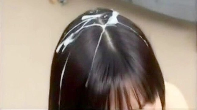 Get Ready for the Ultimate Cumshot - Japanese Beauty Gets Her Hair Brushed with a Massive Load!