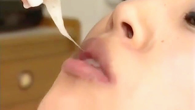 Japanese Beauty's Delightful Bukkake Show ~ Cum in Her Mouth