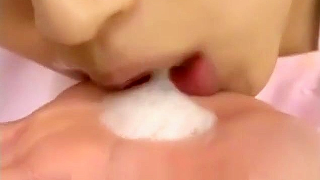 Japanese Beauty's Delightful Bukkake Show ~ Cum in Her Mouth