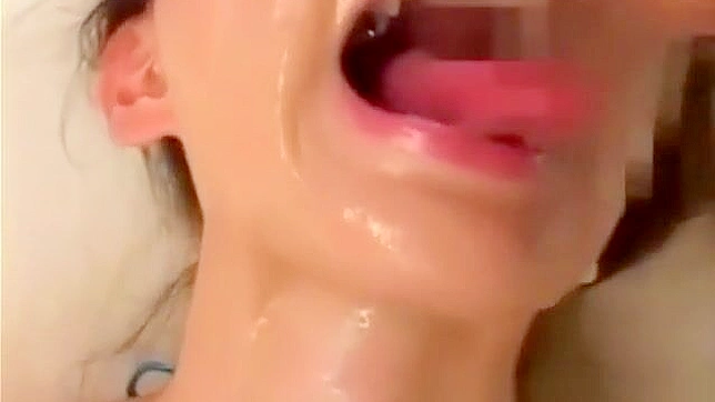 JAV Slut Drenched in Cum ~ Irresistible Asian Beauty in an Alluring Bukkake Show!