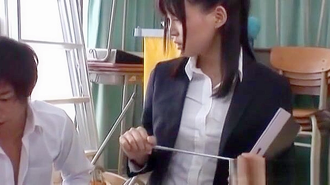 JAV Sensation! Tsukasa Aoi, the Luscious Asian Teacher, Can't Get Enough of Her Horny Students!