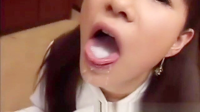 Japanese Beauty Gets Bukkake Pleasure ~ Amateur Clothed Babe Sucks Cocks