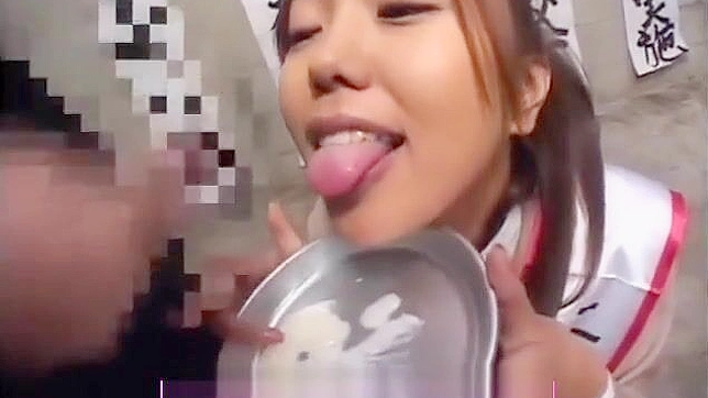 Japanese Beauty Slurps Down Her Lover's Cum in an Epic Bukkake Scene