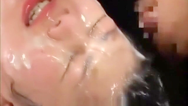 Witness the Wild and Juicy Bukkake Scene with Our Luscious Asian Cum-Loving Slut