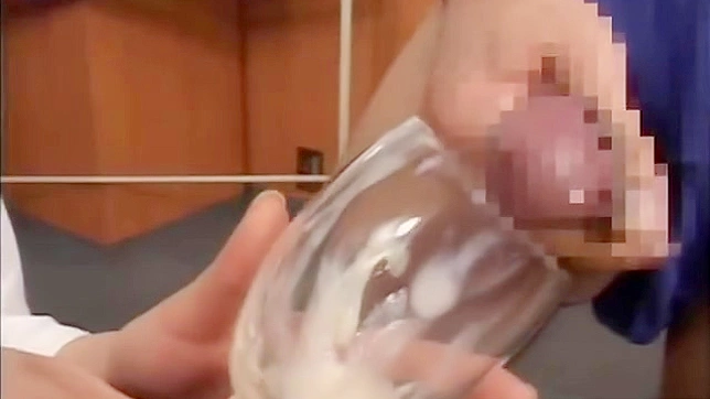 Exclusive ~ 18+ Japanese Teen Drinking Cum from Glass in Amateur Group Sex!