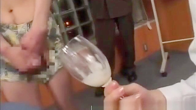 Exclusive ~ 18+ Japanese Teen Drinking Cum from Glass in Amateur Group Sex!