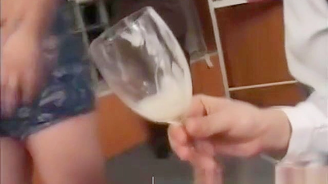 Exclusive ~ 18+ Japanese Teen Drinking Cum from Glass in Amateur Group Sex!