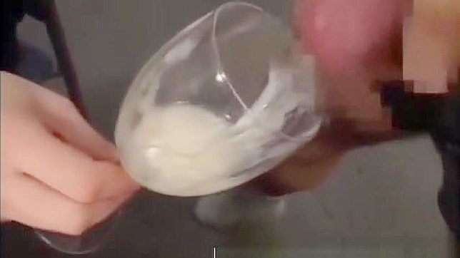 Exclusive ~ 18+ Japanese Teen Drinking Cum from Glass in Amateur Group Sex!