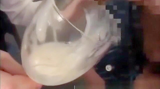 Exclusive ~ 18+ Japanese Teen Drinking Cum from Glass in Amateur Group Sex!