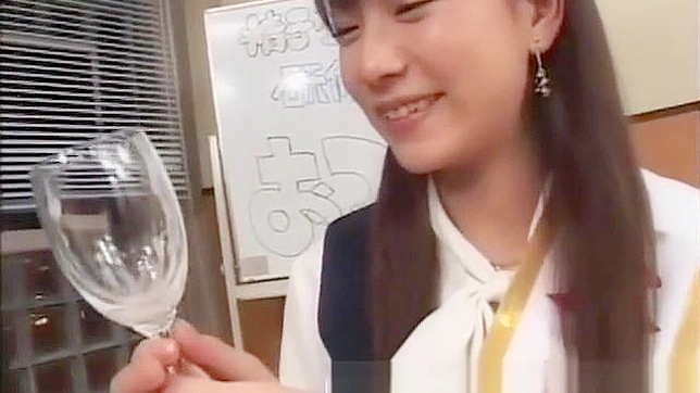 Exclusive ~ 18+ Japanese Teen Drinking Cum from Glass in Amateur Group Sex!