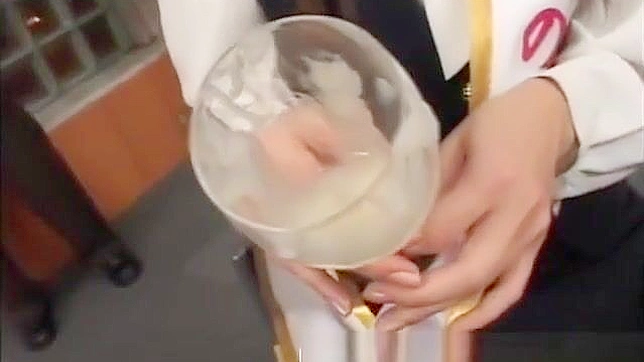 Exclusive ~ 18+ Japanese Teen Drinking Cum from Glass in Amateur Group Sex!