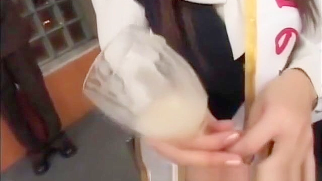 Exclusive ~ 18+ Japanese Teen Drinking Cum from Glass in Amateur Group Sex!