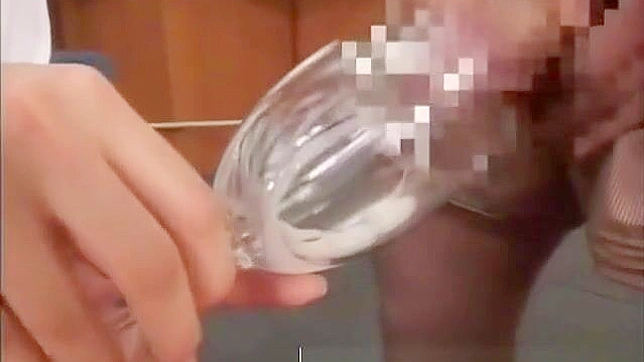 Exclusive ~ 18+ Japanese Teen Drinking Cum from Glass in Amateur Group Sex!