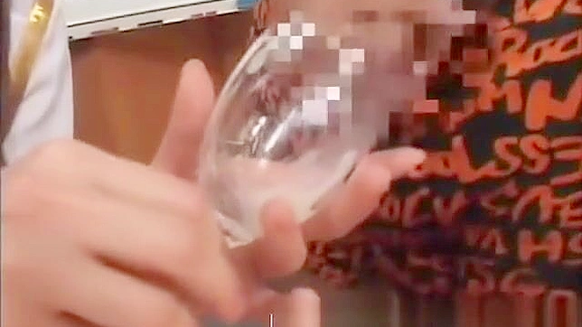 Exclusive ~ 18+ Japanese Teen Drinking Cum from Glass in Amateur Group Sex!