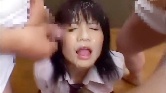 Japanese Teen Fights Herself to an Orgasm with a Bukkake Gangbang