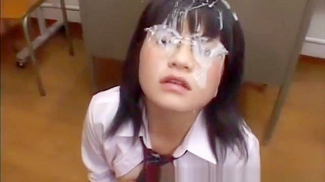 Japanese Teen Fights Herself to an Orgasm with a Bukkake Gangbang