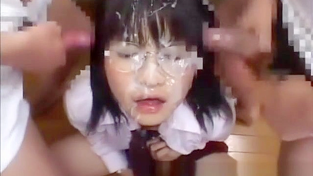 Japanese Teen Fights Herself to an Orgasm with a Bukkake Gangbang