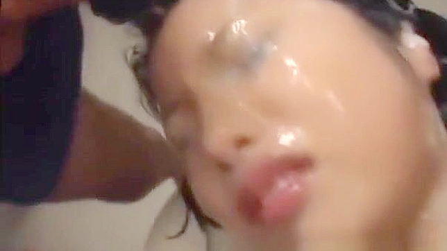 Experience the Ultimate Japanese Groupsex with a Luscious Babe Getting Bukkake and Facial!