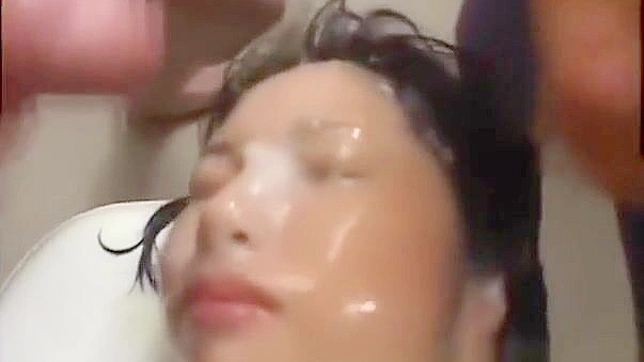 Experience the Ultimate Japanese Groupsex with a Luscious Babe Getting Bukkake and Facial!