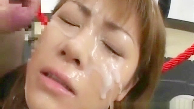 JAV Bukkake Alert ~ Luscious Asian Enchantress Gets Cum-Soaked in Hot Shower!