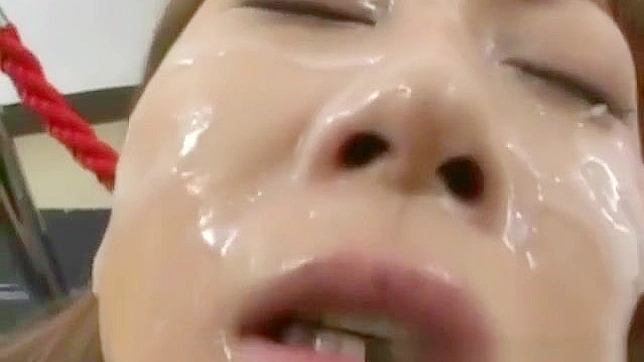 JAV Bukkake Alert ~ Luscious Asian Enchantress Gets Cum-Soaked in Hot Shower!