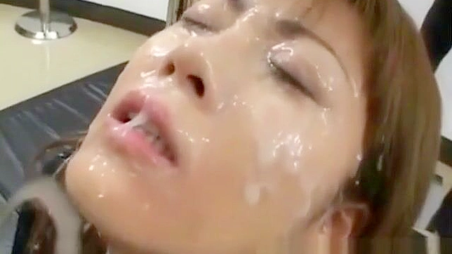 JAV Bukkake Alert ~ Luscious Asian Enchantress Gets Cum-Soaked in Hot Shower!