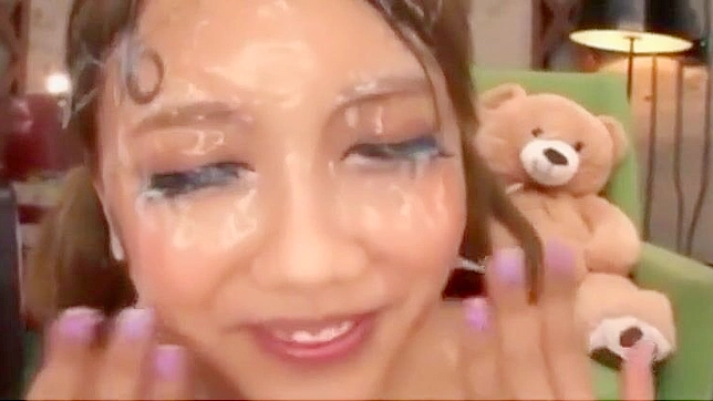 Cute as a Button! 18-Year-Old Japanese Teen Explores Her Sensuality in Massive BuKKake Debut!