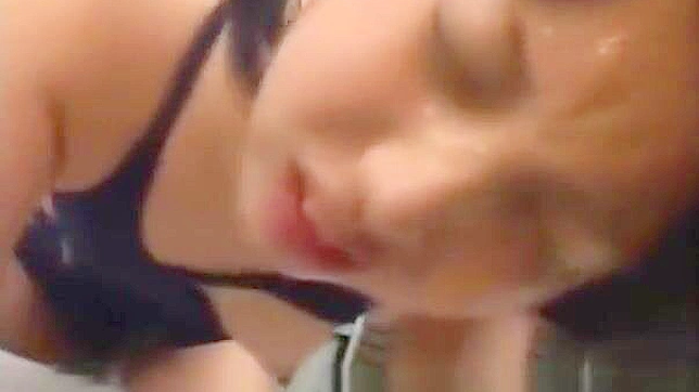 JAV Sensation ~ Busty Amateur Gets Bukkake Facial After Wild Fuck Session