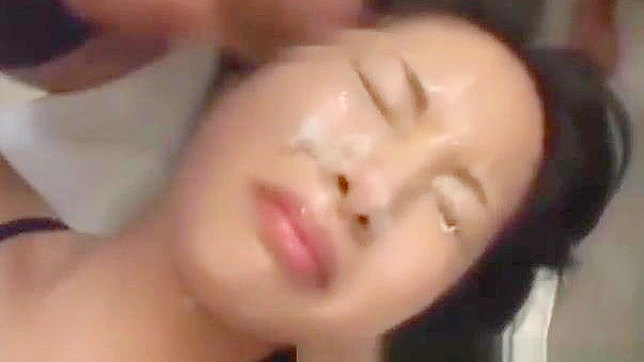 JAV Sensation ~ Busty Amateur Gets Bukkake Facial After Wild Fuck Session