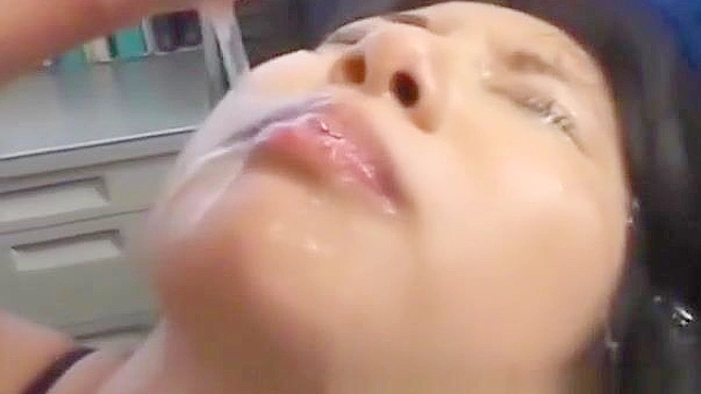 JAV Sensation ~ Busty Amateur Gets Bukkake Facial After Wild Fuck Session