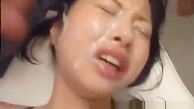 JAV Sensation ~ Busty Amateur Gets Bukkake Facial After Wild Fuck Session