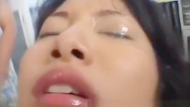 JAV Sensation ~ Busty Amateur Gets Bukkake Facial After Wild Fuck Session