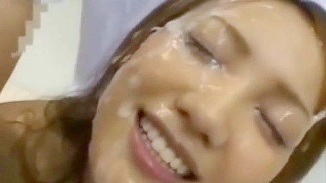 JAV Beauty Mako Umino's Sensual Bukkake Cum Flow