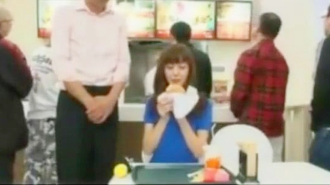 Japanese Beauty Gets Gangbanged at McDonalds - Must See JAV Scene!