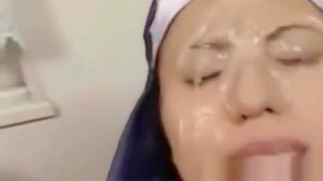 Enchanting Japanese Teen Nun Gets Drenched in Bukkake