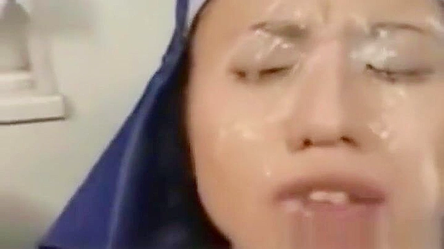 Enchanting Japanese Teen Nun Gets Drenched in Bukkake