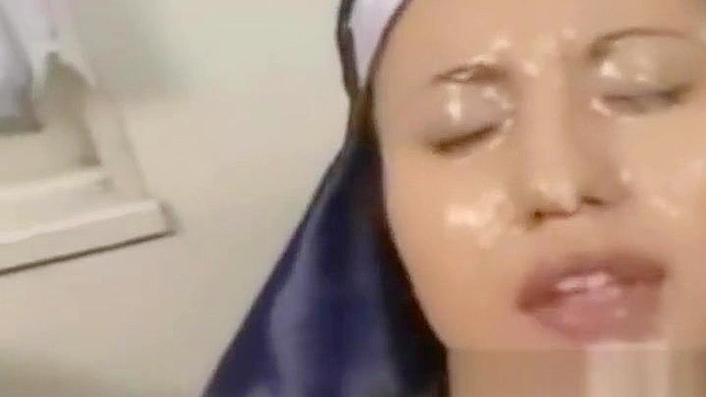 Enchanting Japanese Teen Nun Gets Drenched in Bukkake