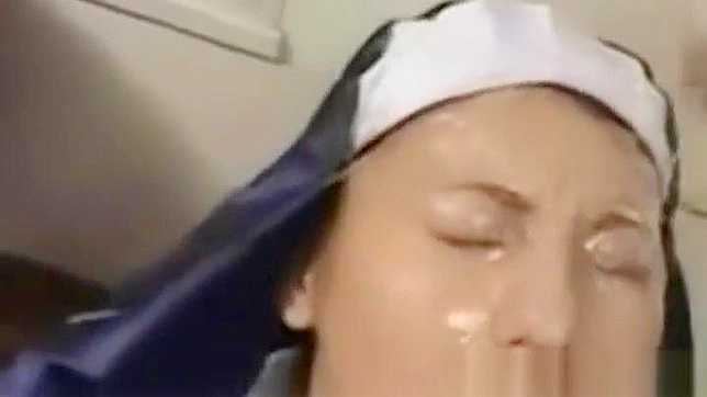 Enchanting Japanese Teen Nun Gets Drenched in Bukkake