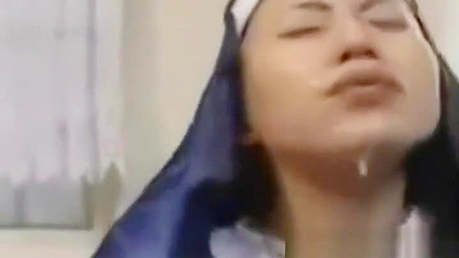 Enchanting Japanese Teen Nun Gets Drenched in Bukkake