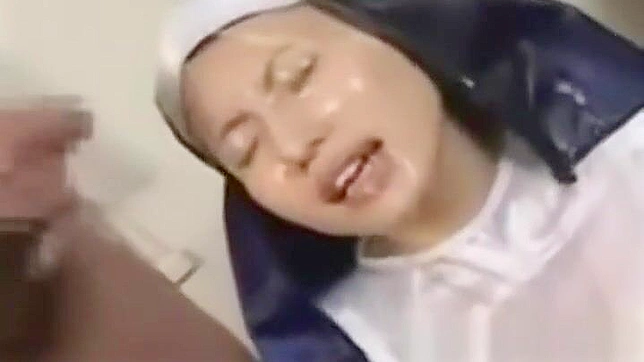 Enchanting Japanese Teen Nun Gets Drenched in Bukkake