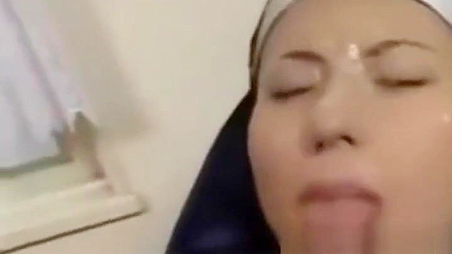 Enchanting Japanese Teen Nun Gets Drenched in Bukkake