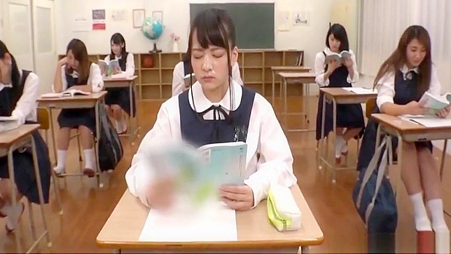 JAV Slut Gets Wet and Wild in Massive Classroom Bukkake Lesson