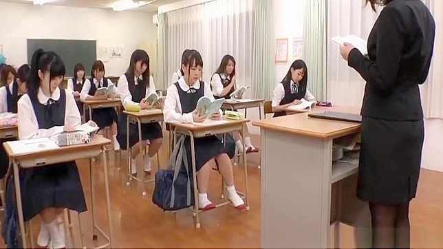 JAV Slut Gets Wet and Wild in Massive Classroom Bukkake Lesson