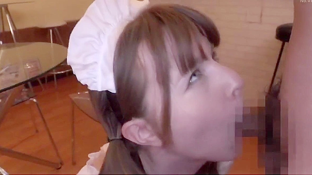 Japanese Maid Cafe ~ Blonde Beauty's Dirty Double Blowjob Banter