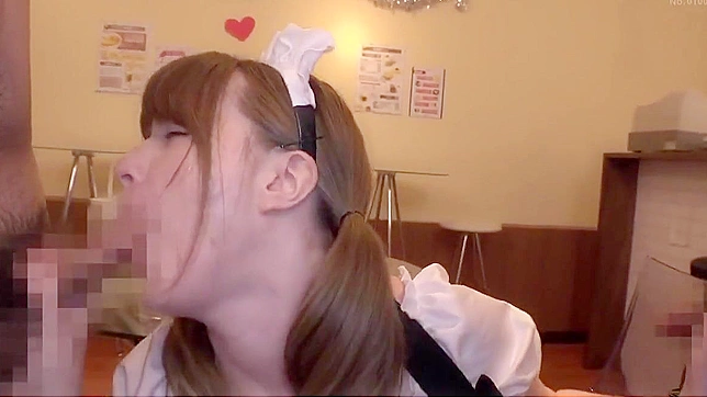 Japanese Maid Cafe ~ Blonde Beauty's Dirty Double Blowjob Banter